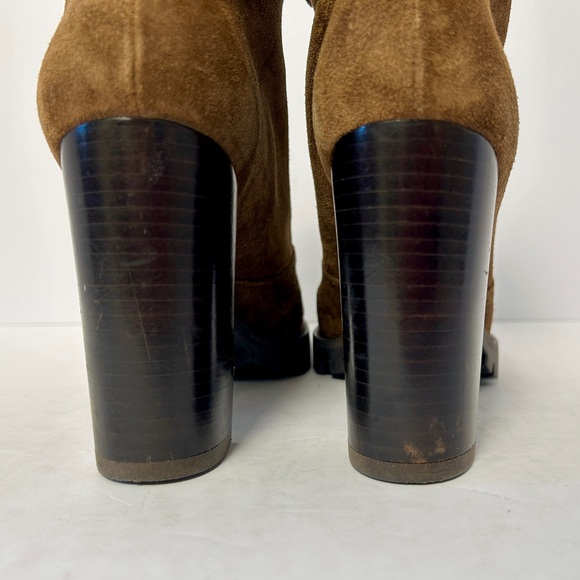 Stuart Weitzman Cyler Boot Suede Shoe Poetcore Dark Academia Combat Brown Size 7 - Picture 6 of 14